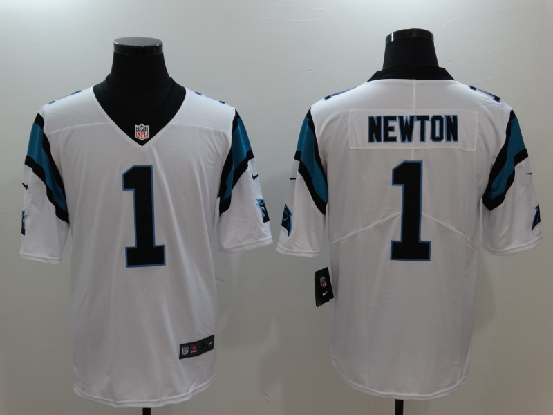 Men's Carolina Panthers Cam Newton #1 White Jersey